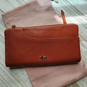 Radley London Dark Orange Leather Wallet NWOT